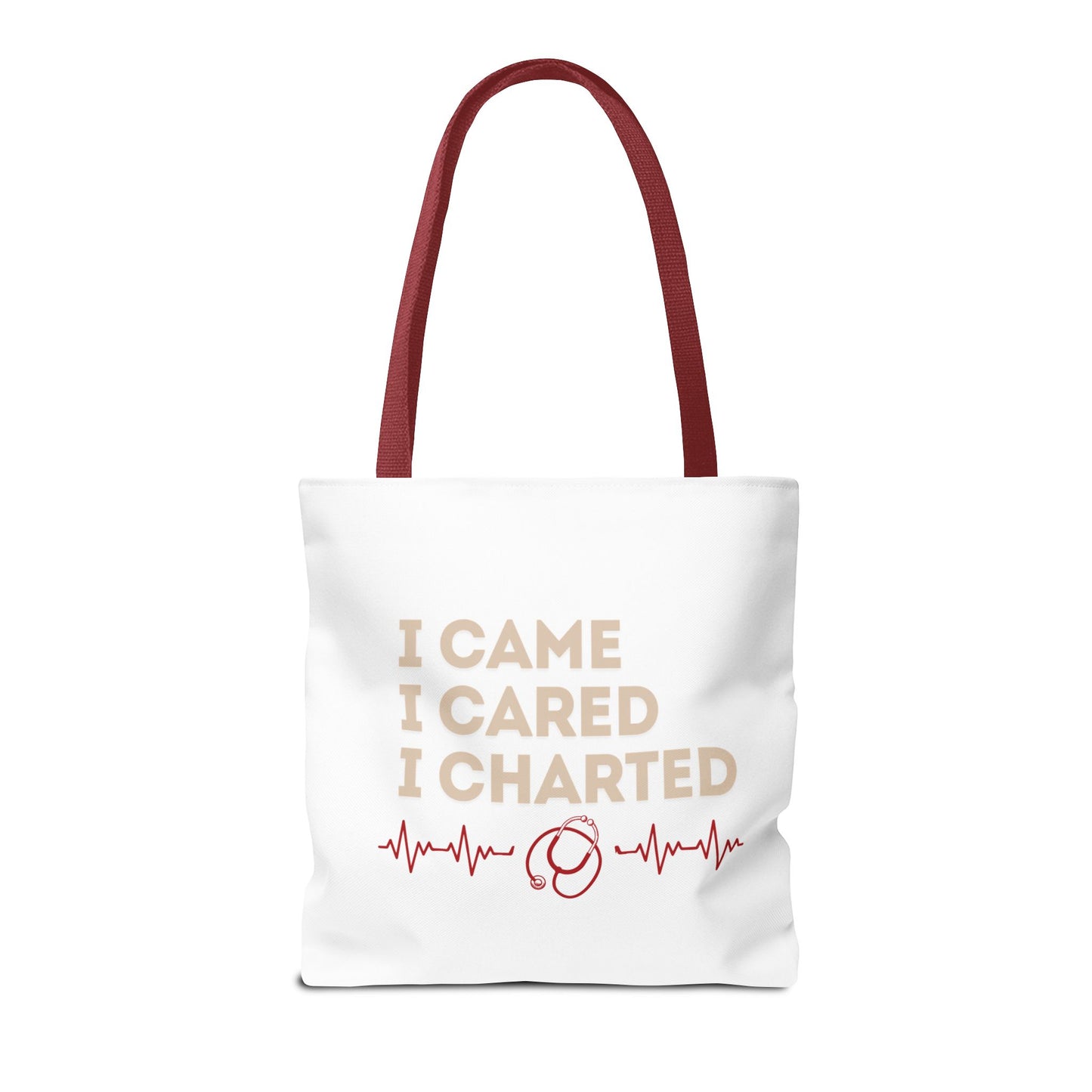 I Came I Cared I Charted Tote Bag