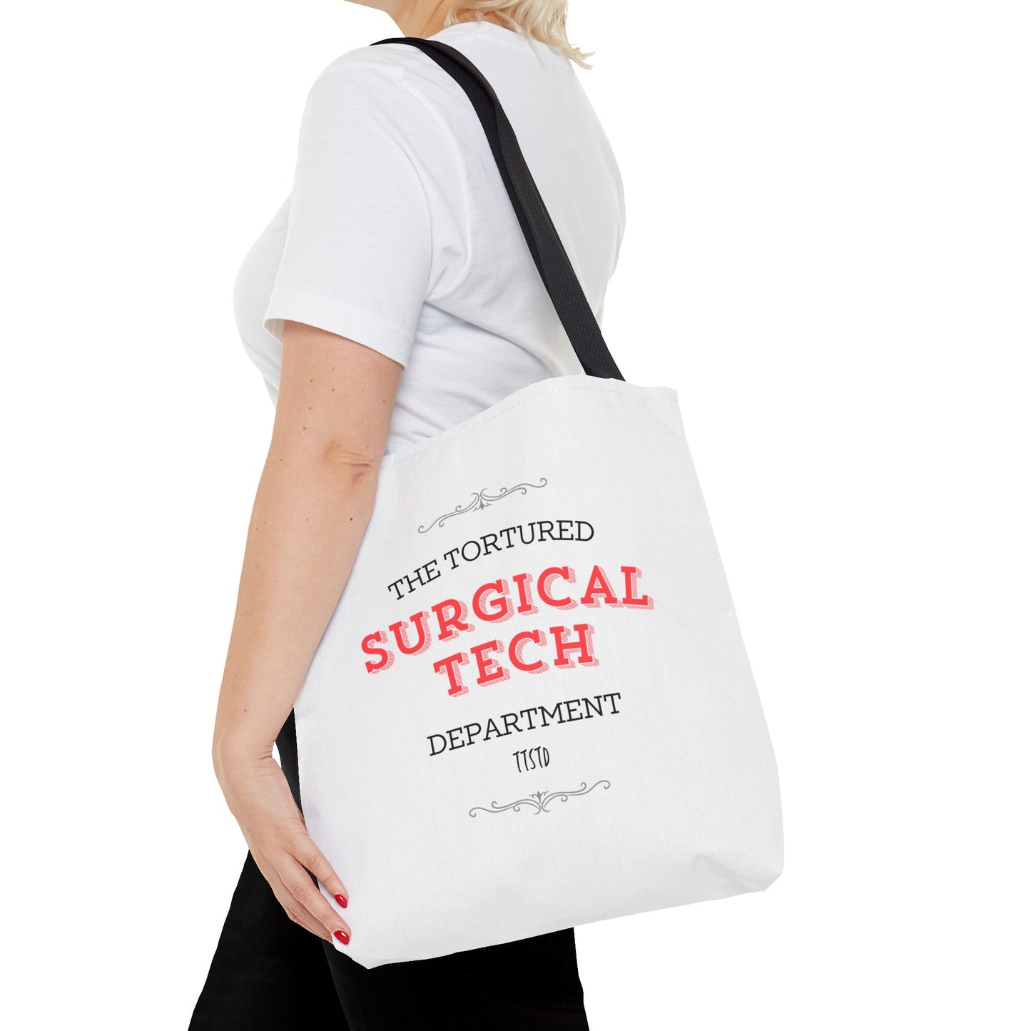 Tortured Surgical Tech Department Tote Bag (AOP)