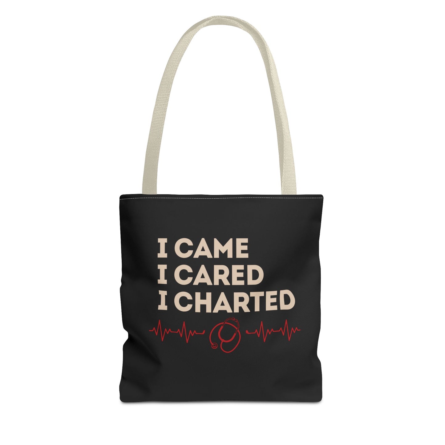 I Came I Cared I Charted Tote Bag