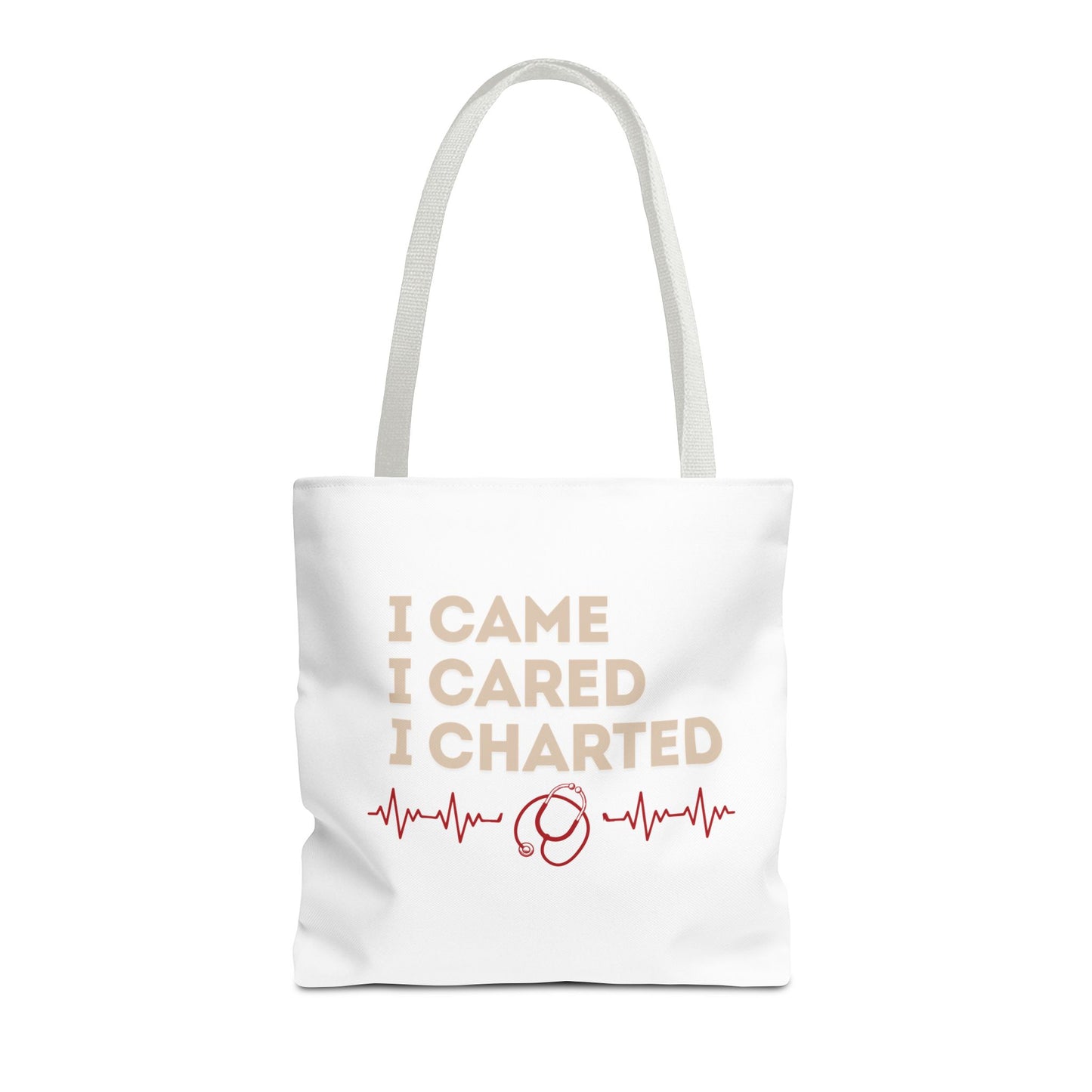 I Came I Cared I Charted Tote Bag