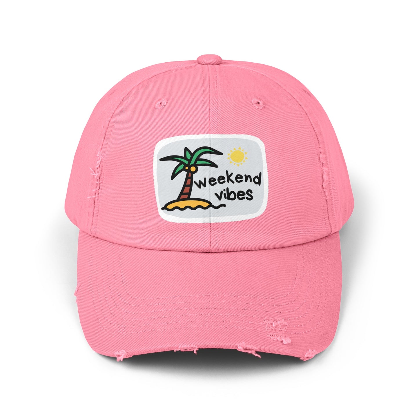 Weekend Beach Vibes Unisex Distressed Cap