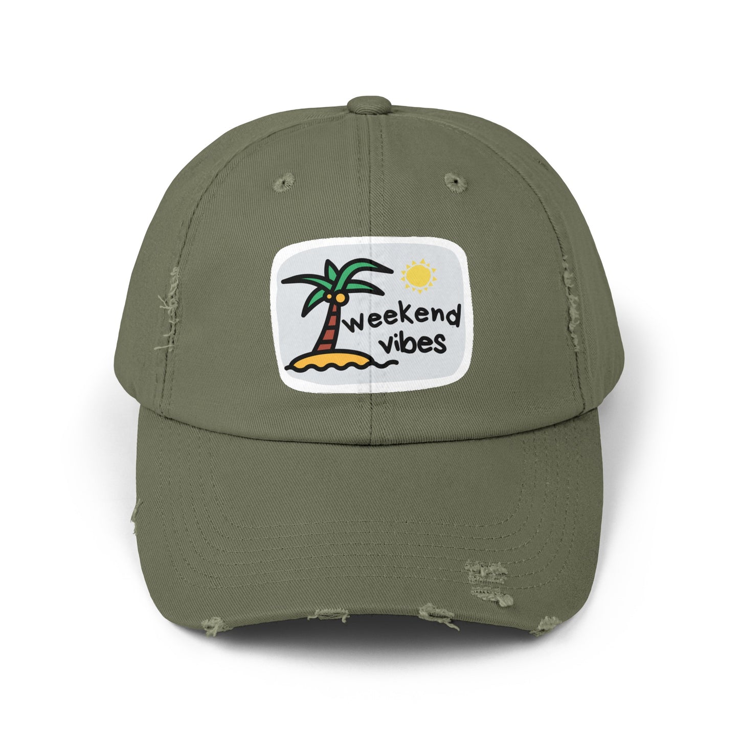 Weekend Beach Vibes Unisex Distressed Cap