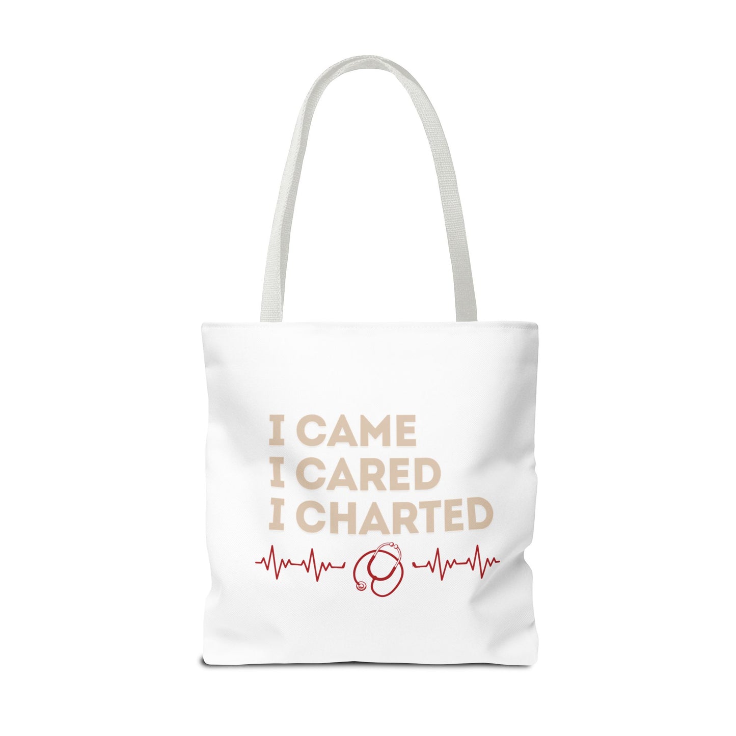 I Came I Cared I Charted Tote Bag