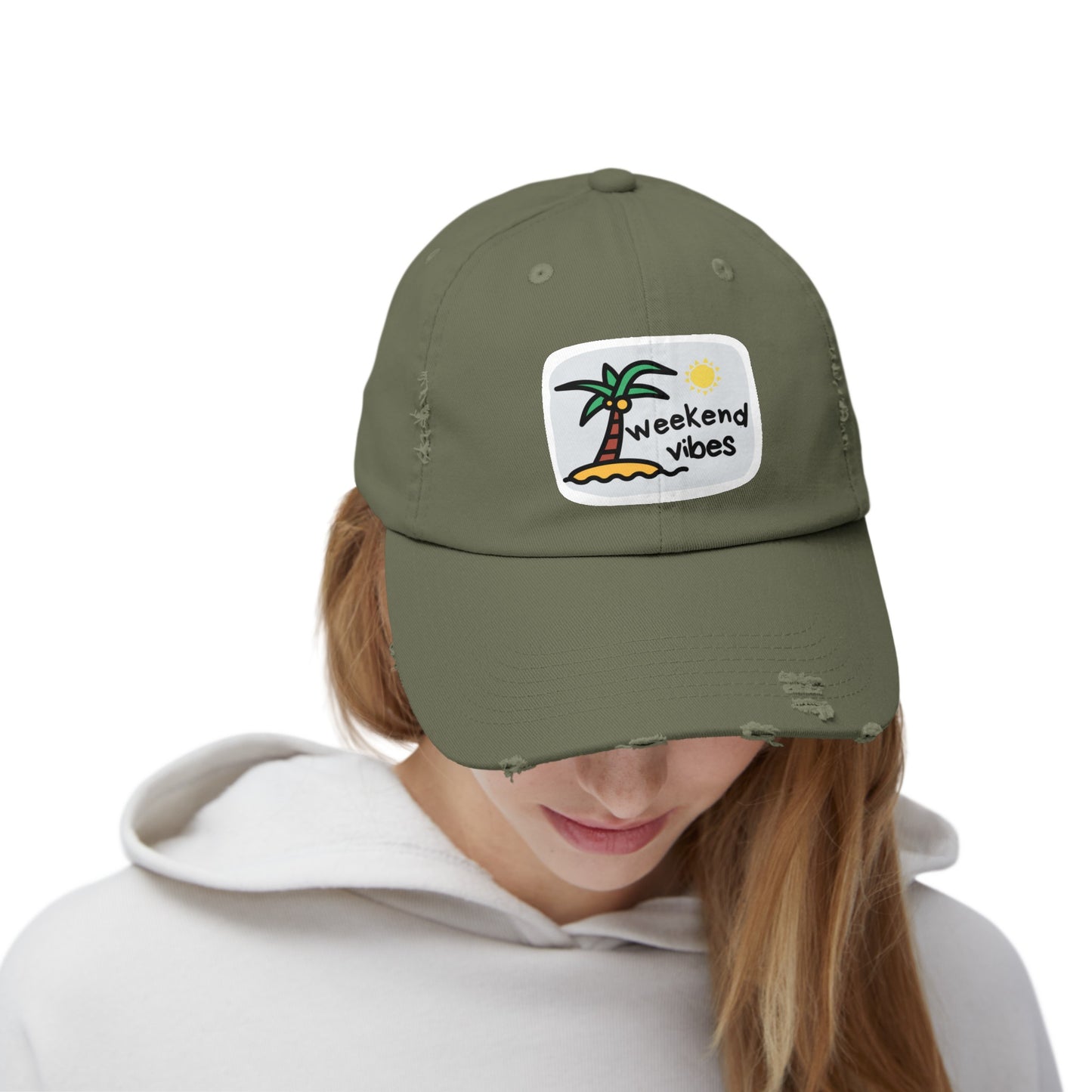 Weekend Beach Vibes Unisex Distressed Cap