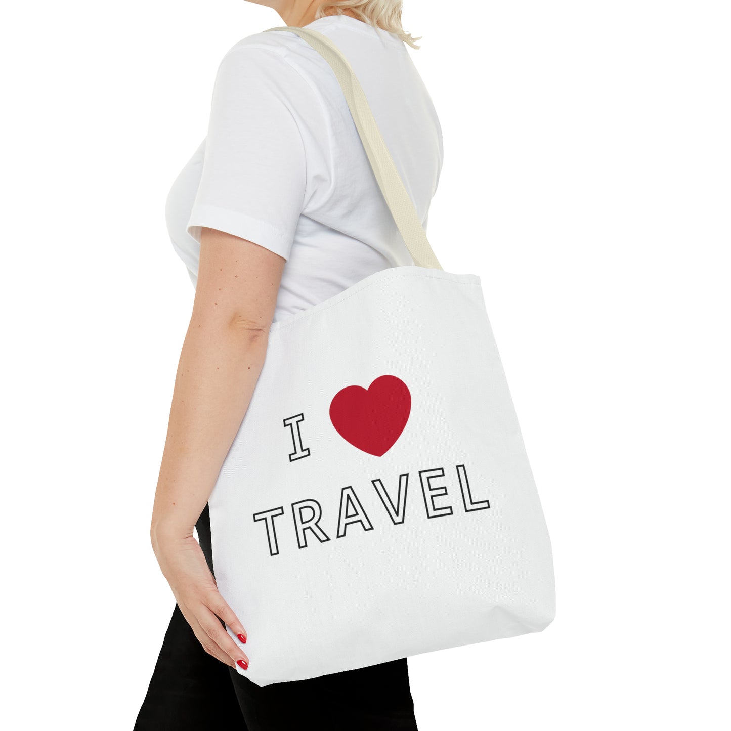 I Love Travel Carry On Tote Bag (AOP)