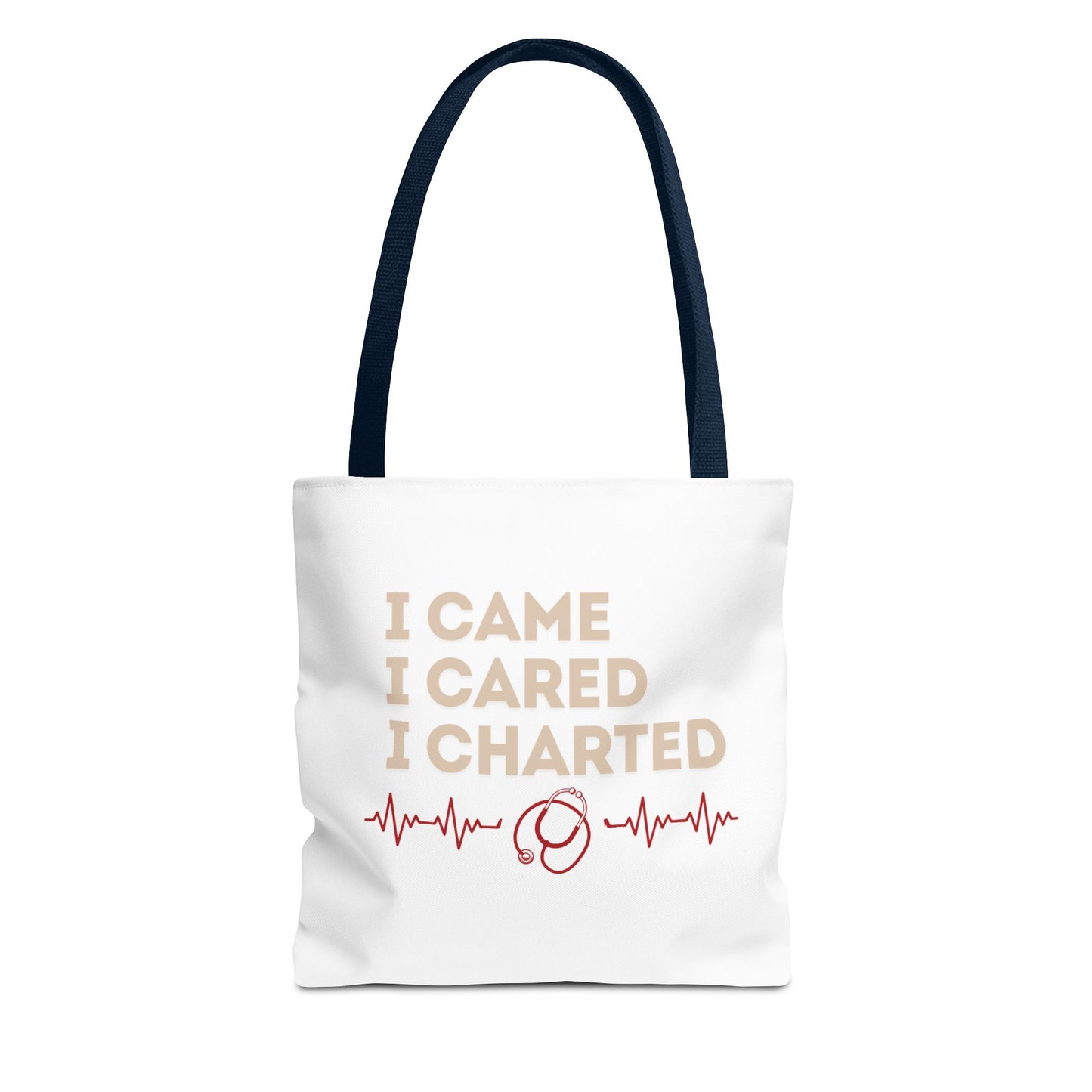 I Came I Cared I Charted Tote Bag