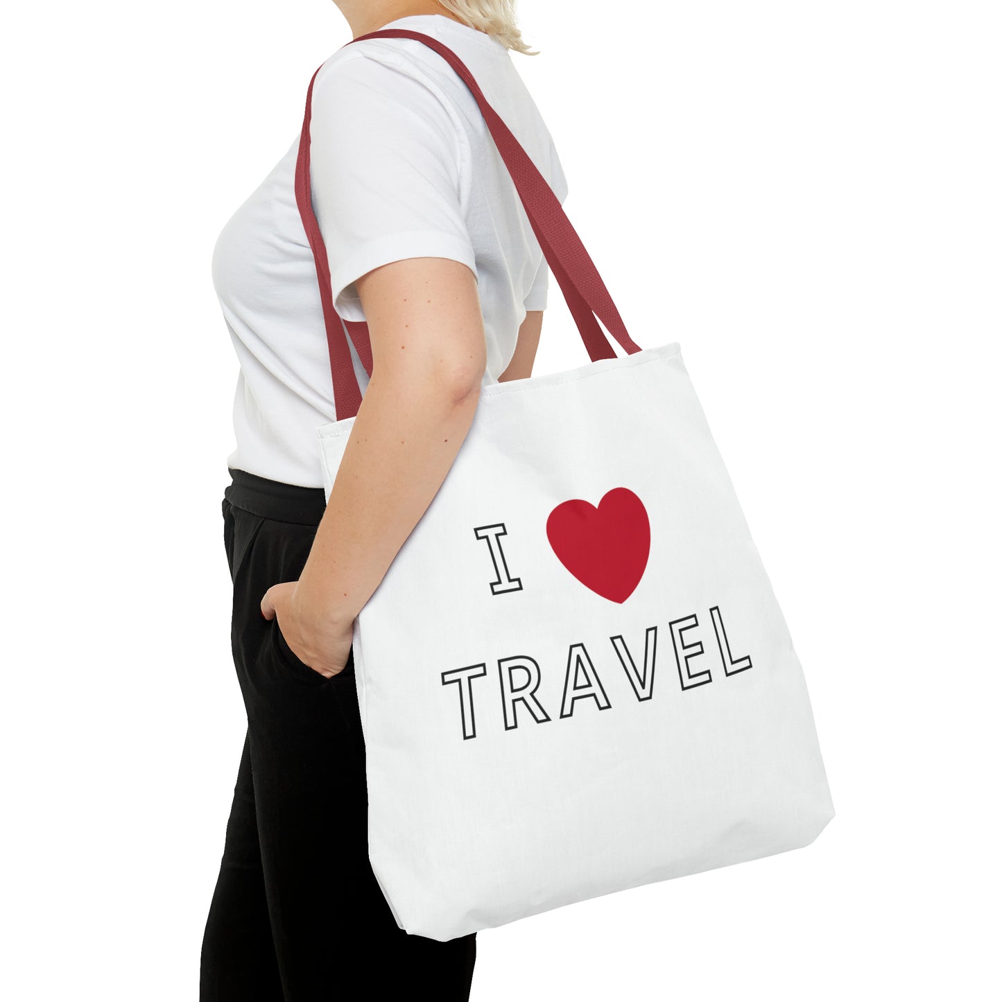 I Love Travel Carry On Tote Bag (AOP)