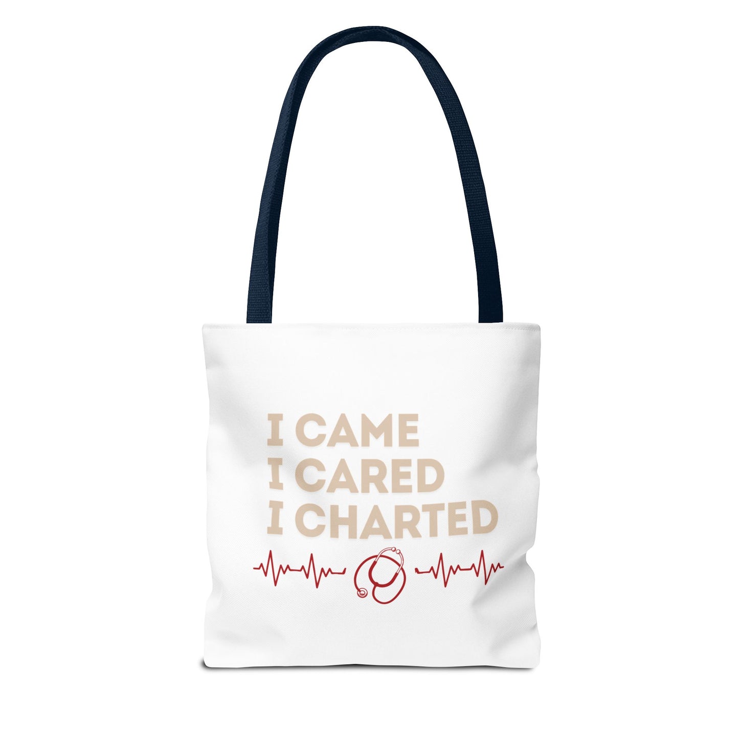 I Came I Cared I Charted Tote Bag