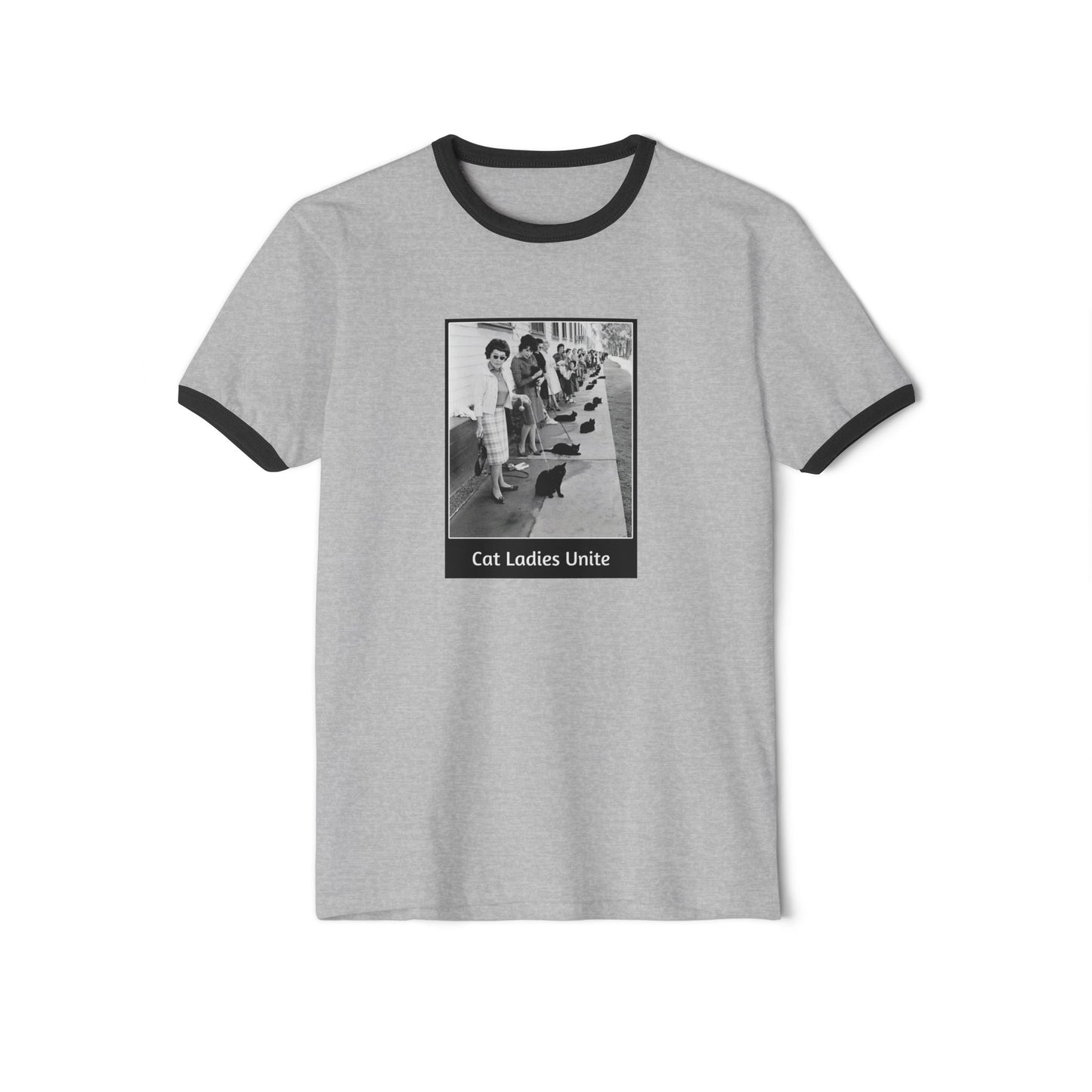 Cat Ladies Unite Unisex Cotton Ringer T-Shirt