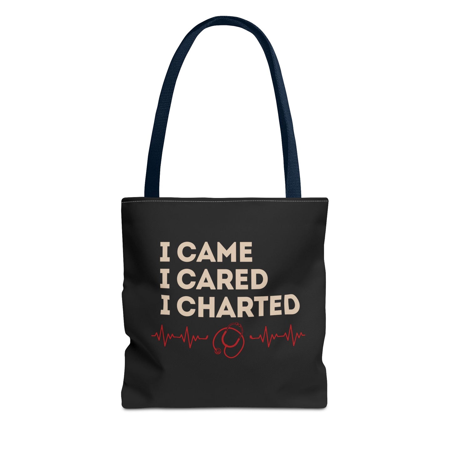 I Came I Cared I Charted Tote Bag