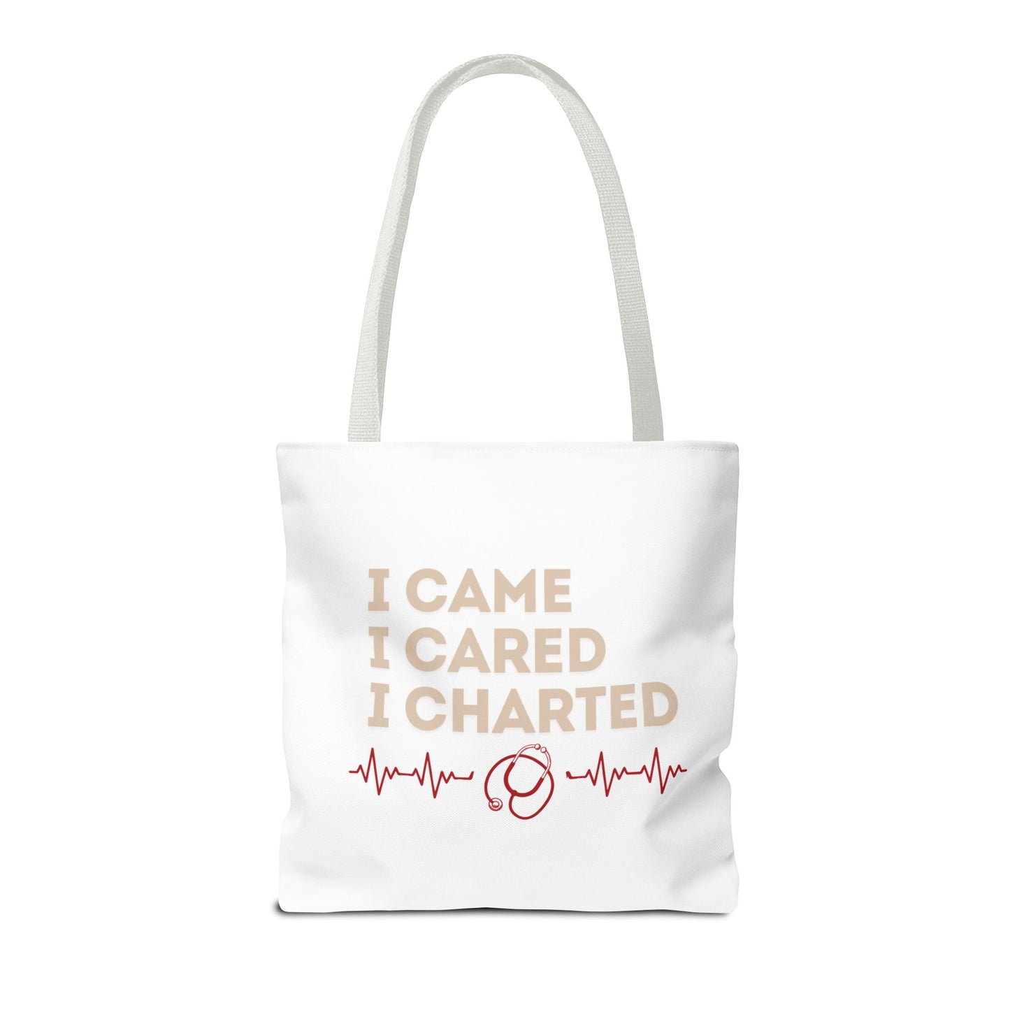 I Came I Cared I Charted Tote Bag