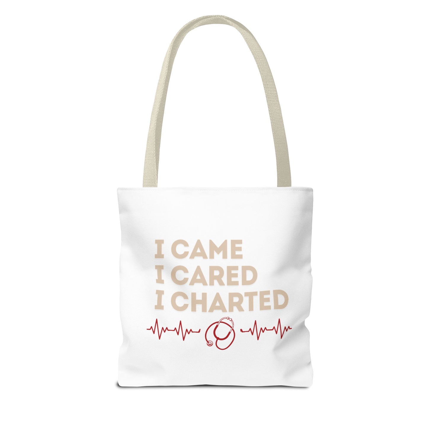 I Came I Cared I Charted Tote Bag