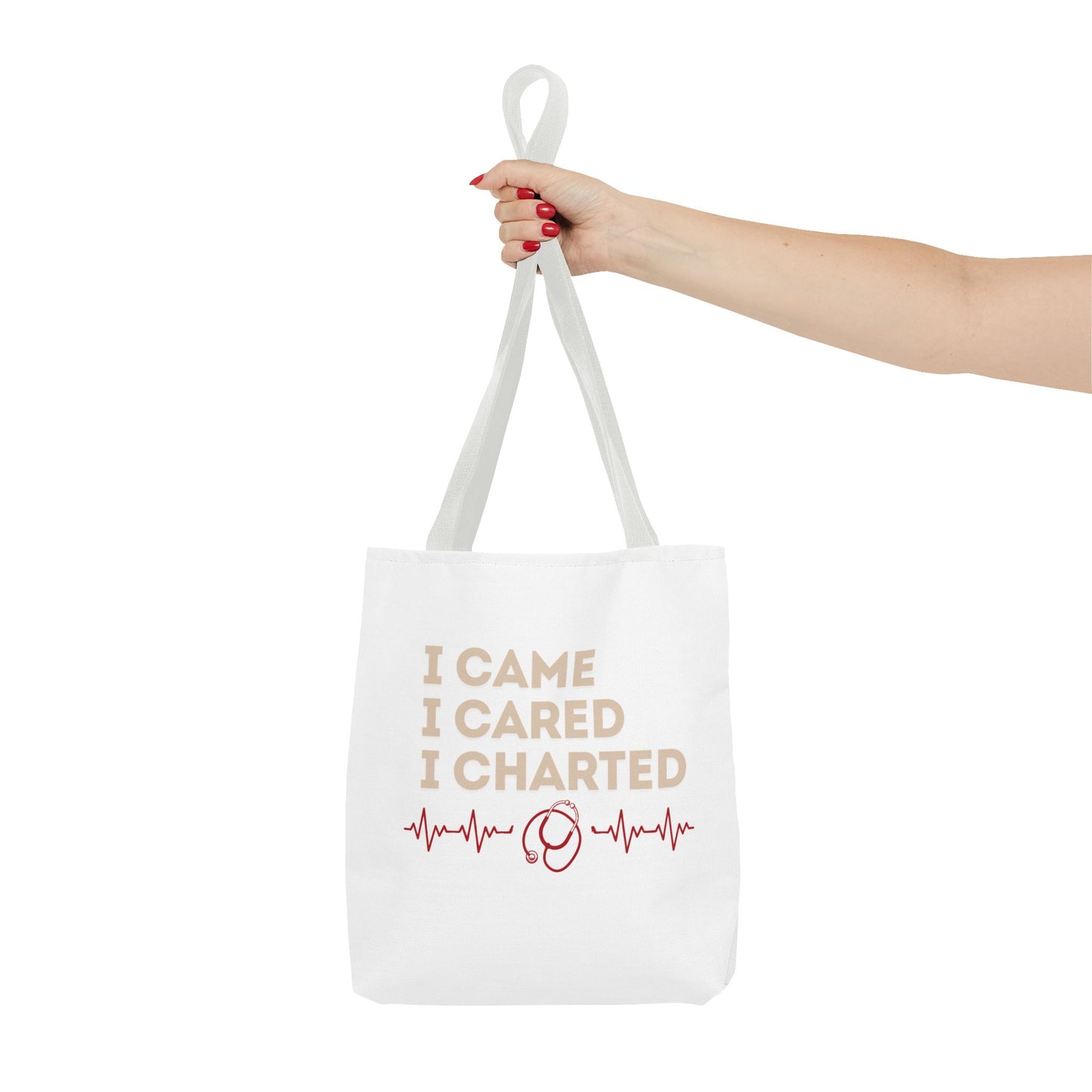 I Came I Cared I Charted Tote Bag