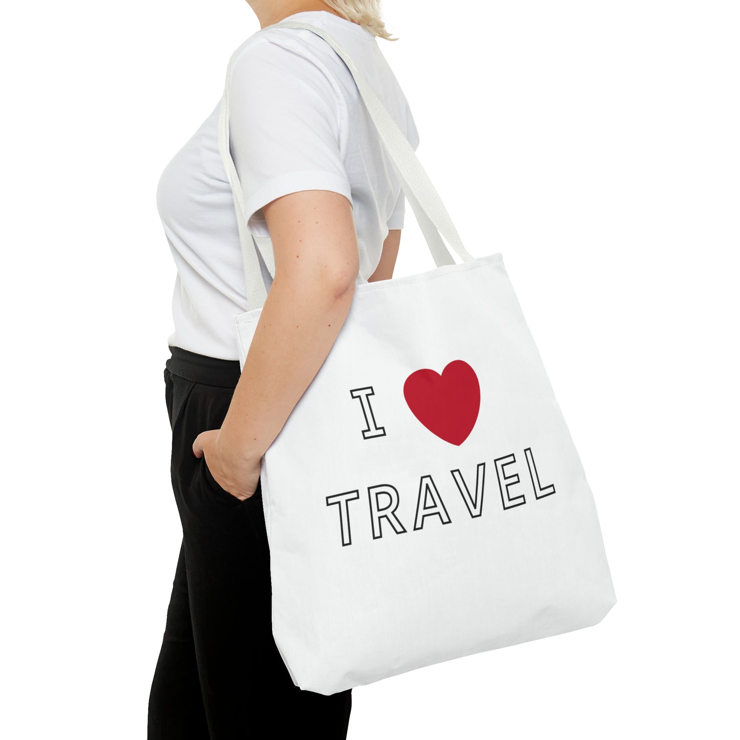 I Love Travel Carry On Tote Bag (AOP)