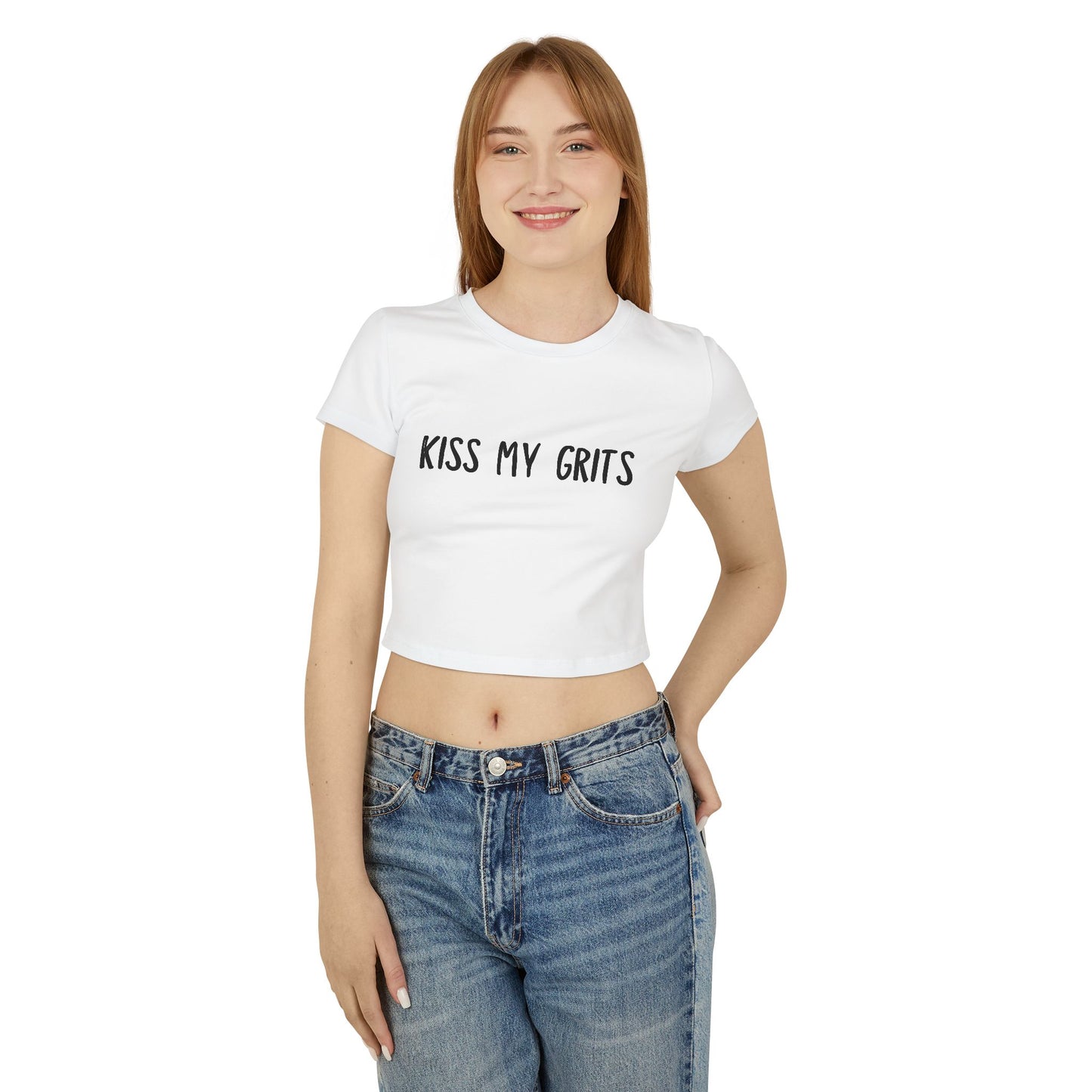 Kiss My Grits Cropped T-Shirt – Retro Southern Sassy Tee