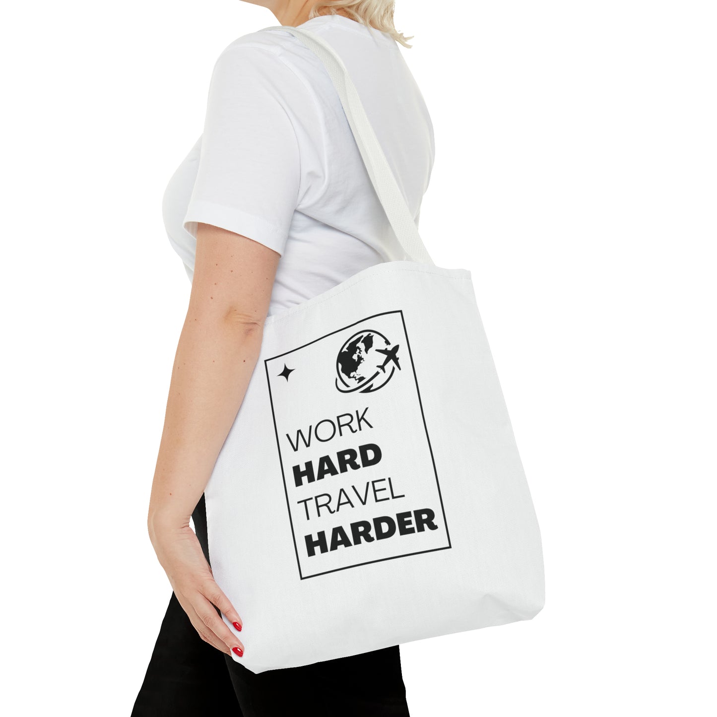 Work Hard Travel Harder Carry On Tote Bag (AOP)