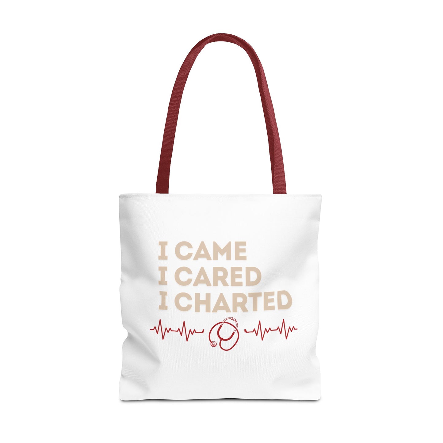 I Came I Cared I Charted Tote Bag