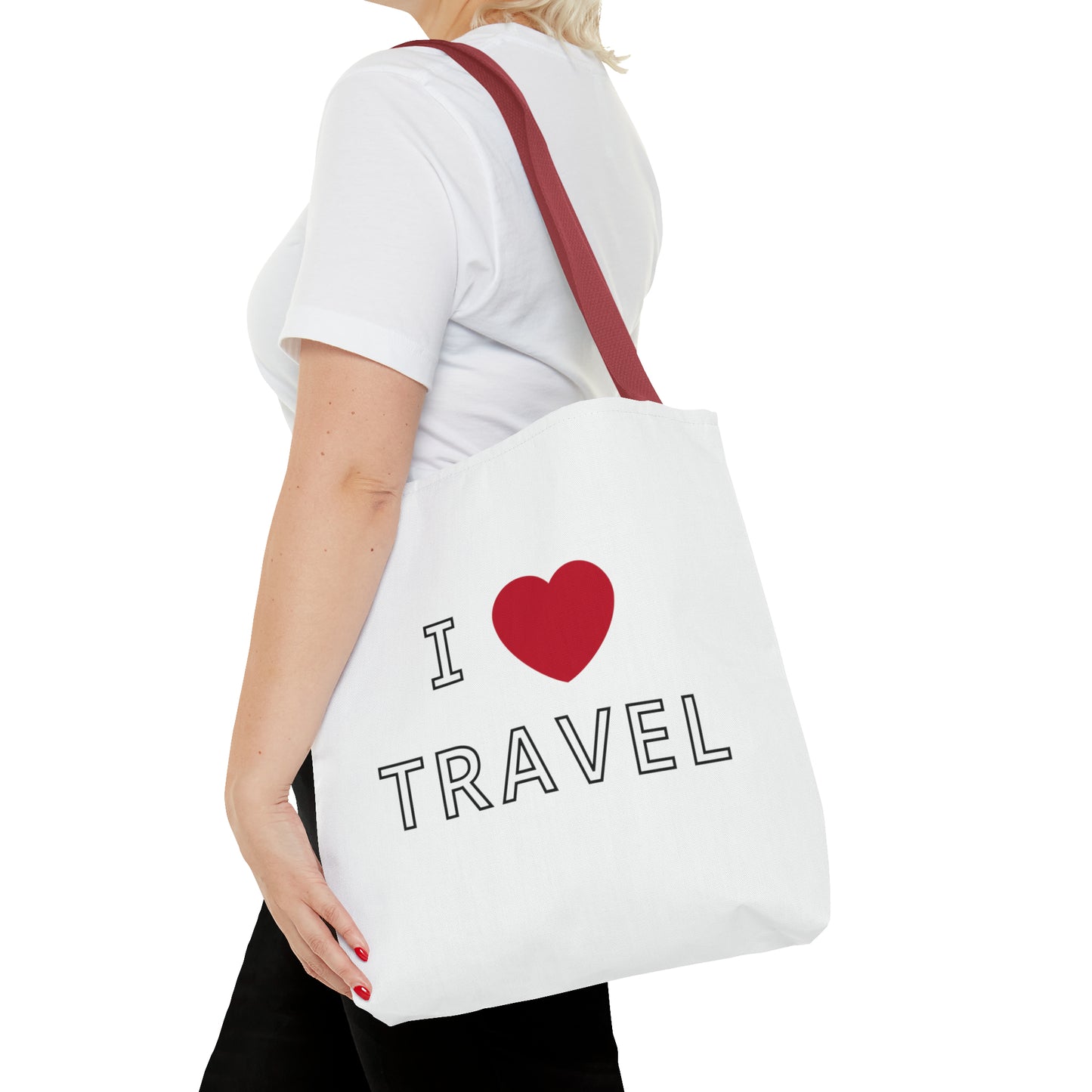 I Love Travel Carry On Tote Bag (AOP)