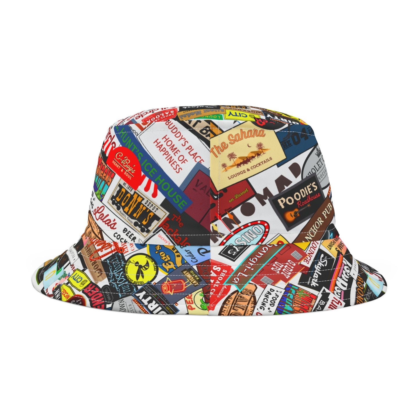 Bucket Hat - Austin Texas Dive Bars Scramble Print