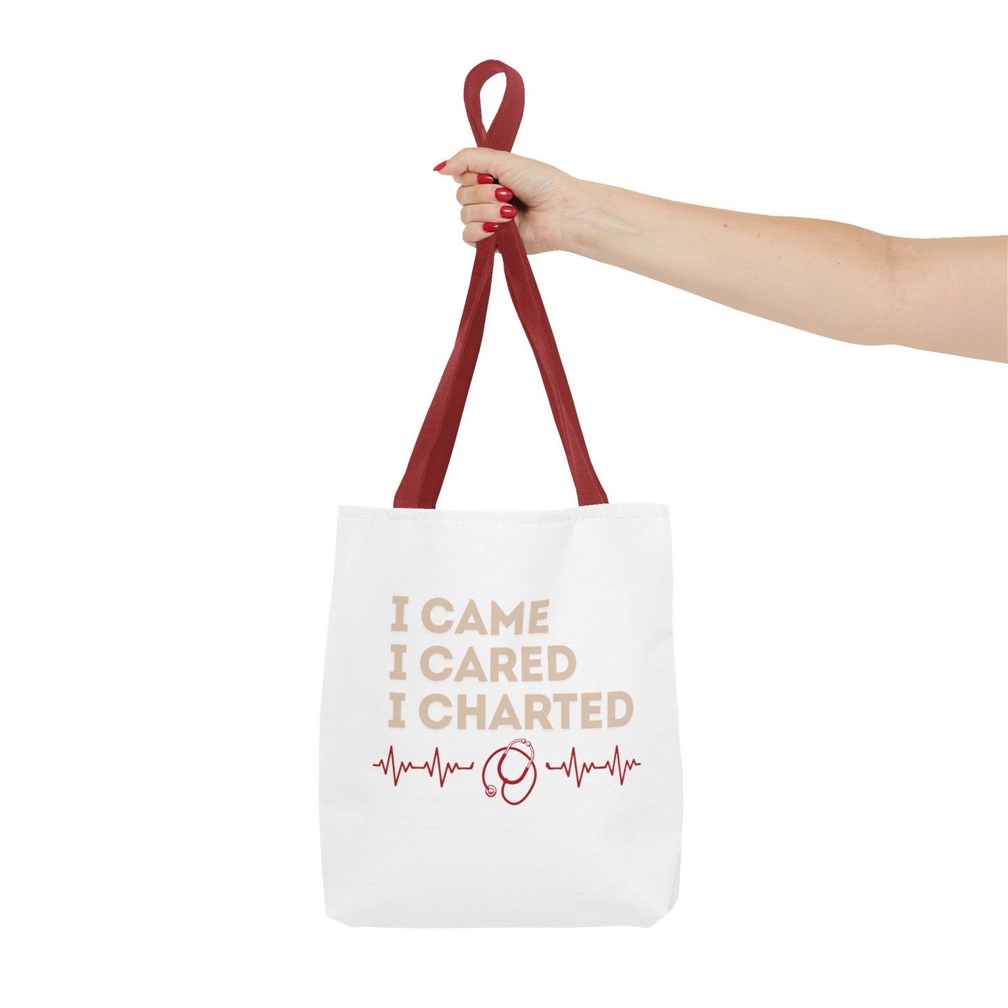 I Came I Cared I Charted Tote Bag