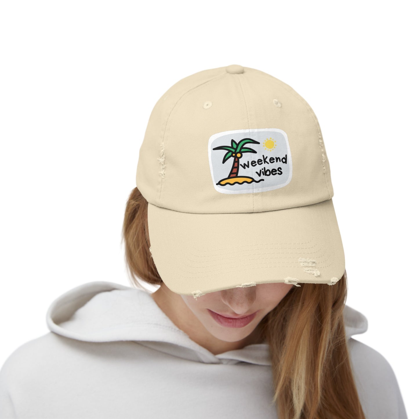 Weekend Beach Vibes Unisex Distressed Cap