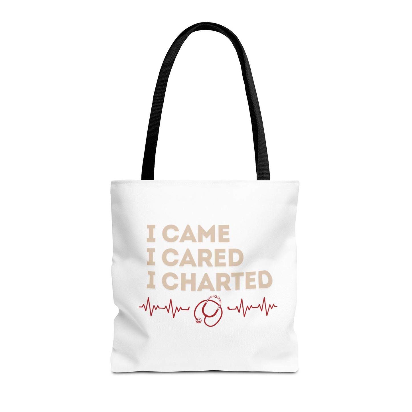 I Came I Cared I Charted Tote Bag