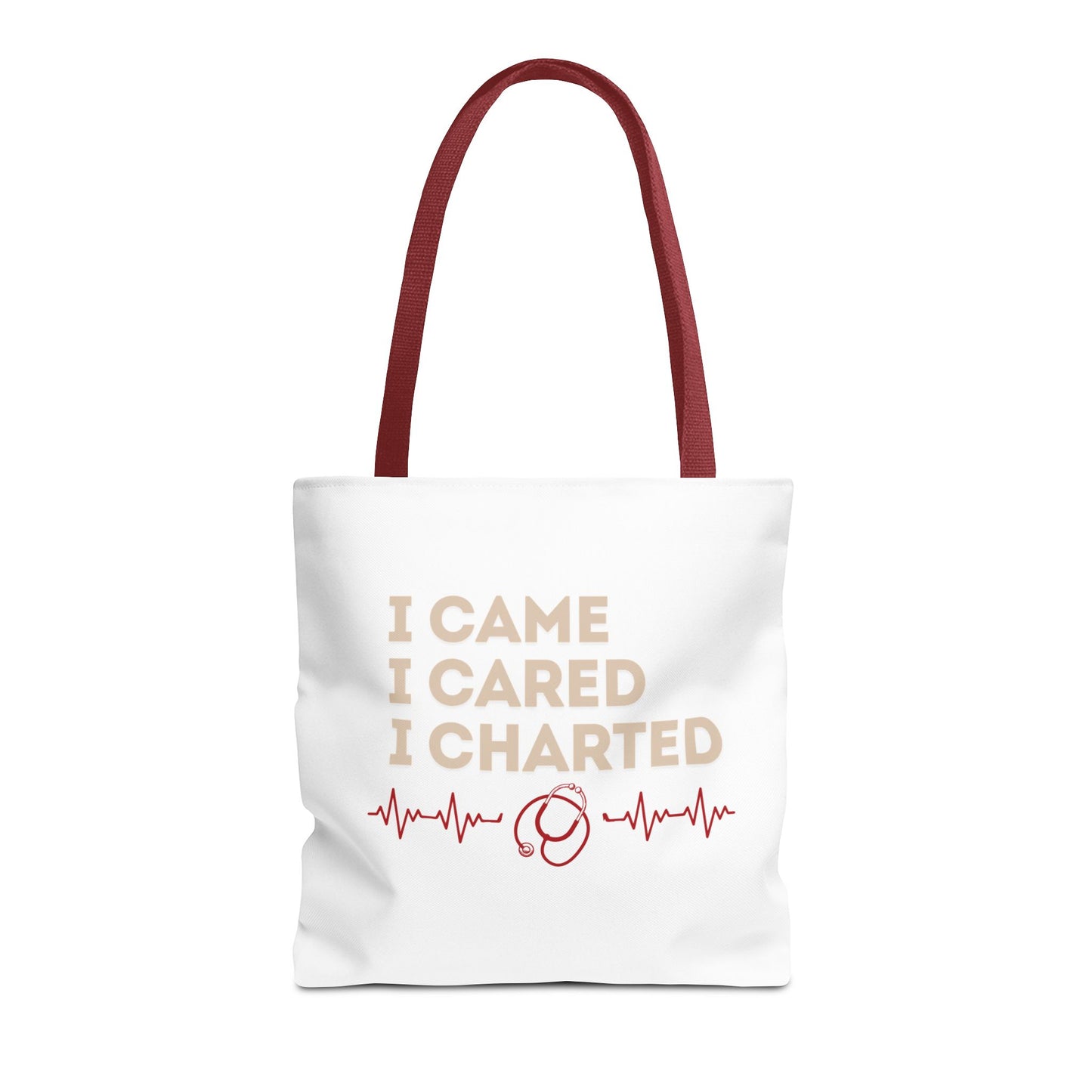 I Came I Cared I Charted Tote Bag