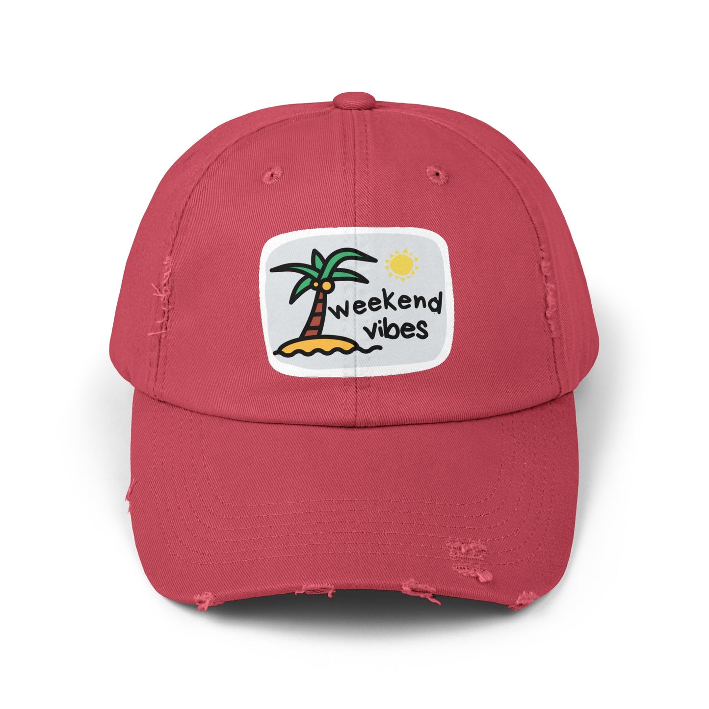 Weekend Beach Vibes Unisex Distressed Cap