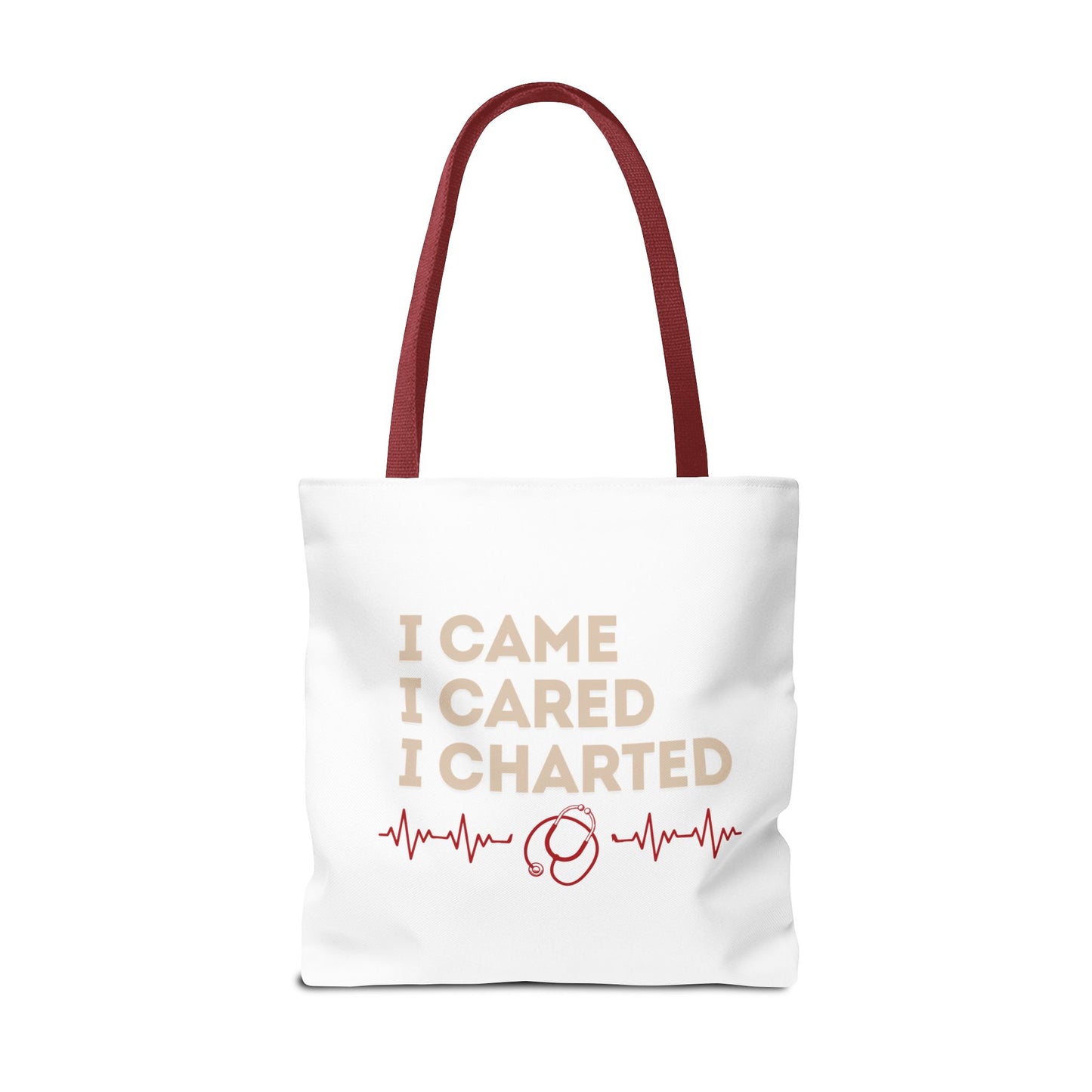 I Came I Cared I Charted Tote Bag