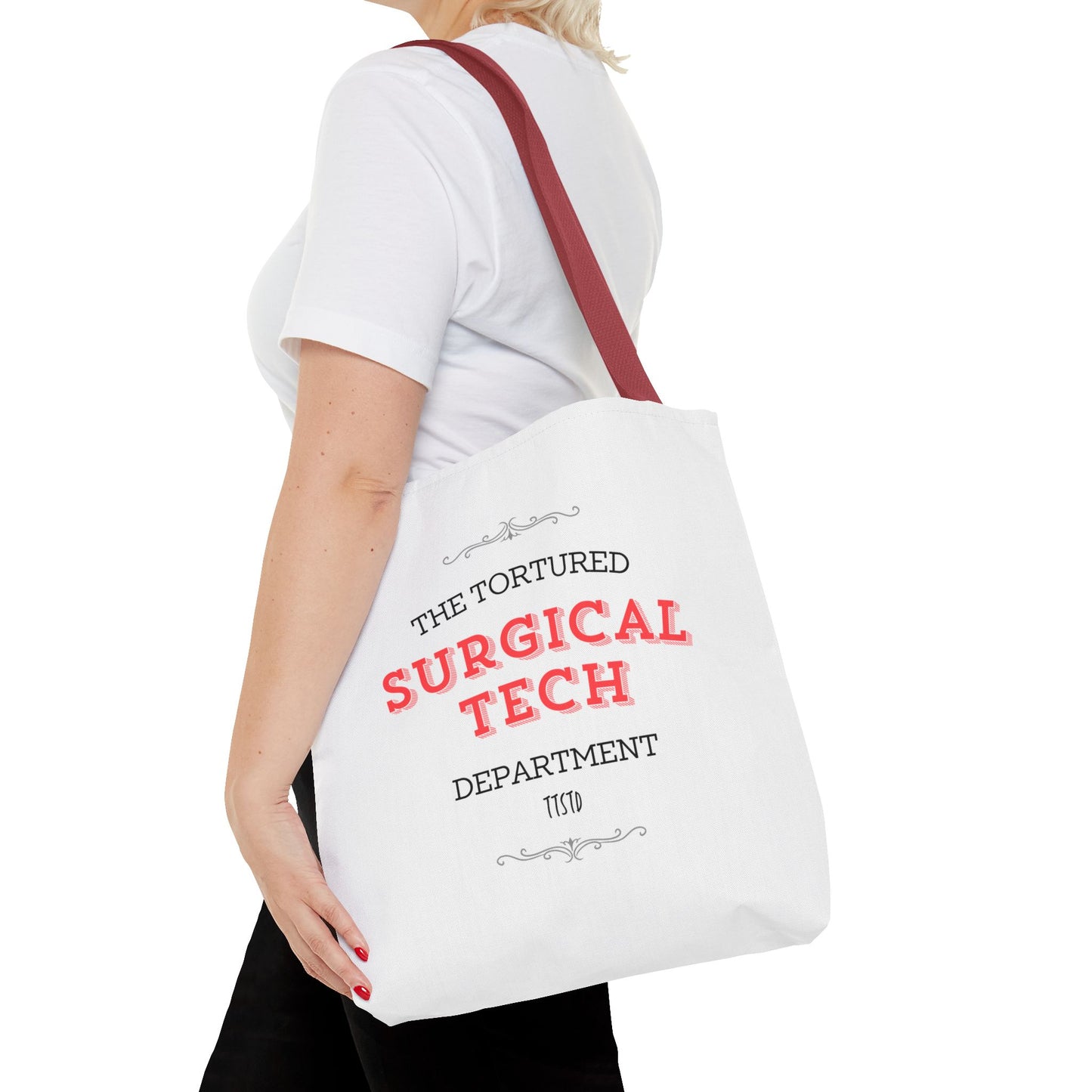 Tortured Surgical Tech Department Tote Bag (AOP)