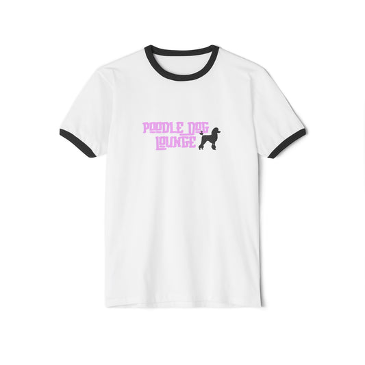 Poodle Dog Lounge Unisex Cotton Ringer T-Shirt